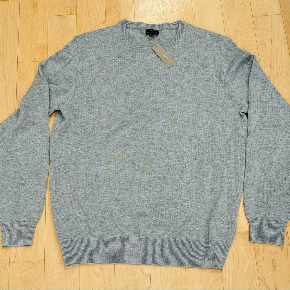 NWT JCrew Men’s 100% Cashmere Gray Sweater, Medium